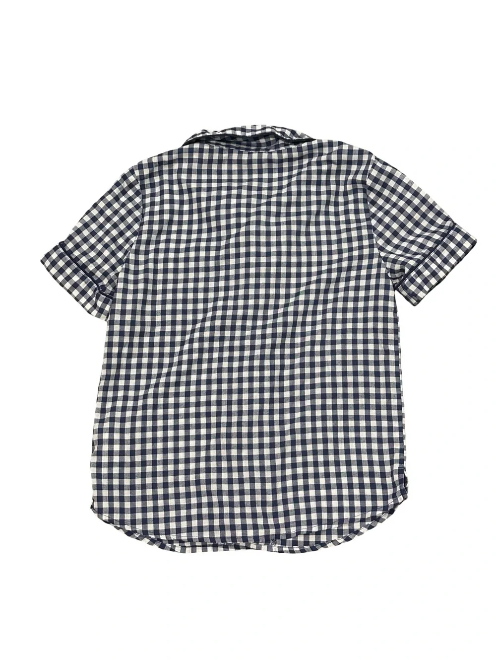 GUC Gap Kids Size 6 Navy and White Gingham Short-Sleeve Pajama Set
